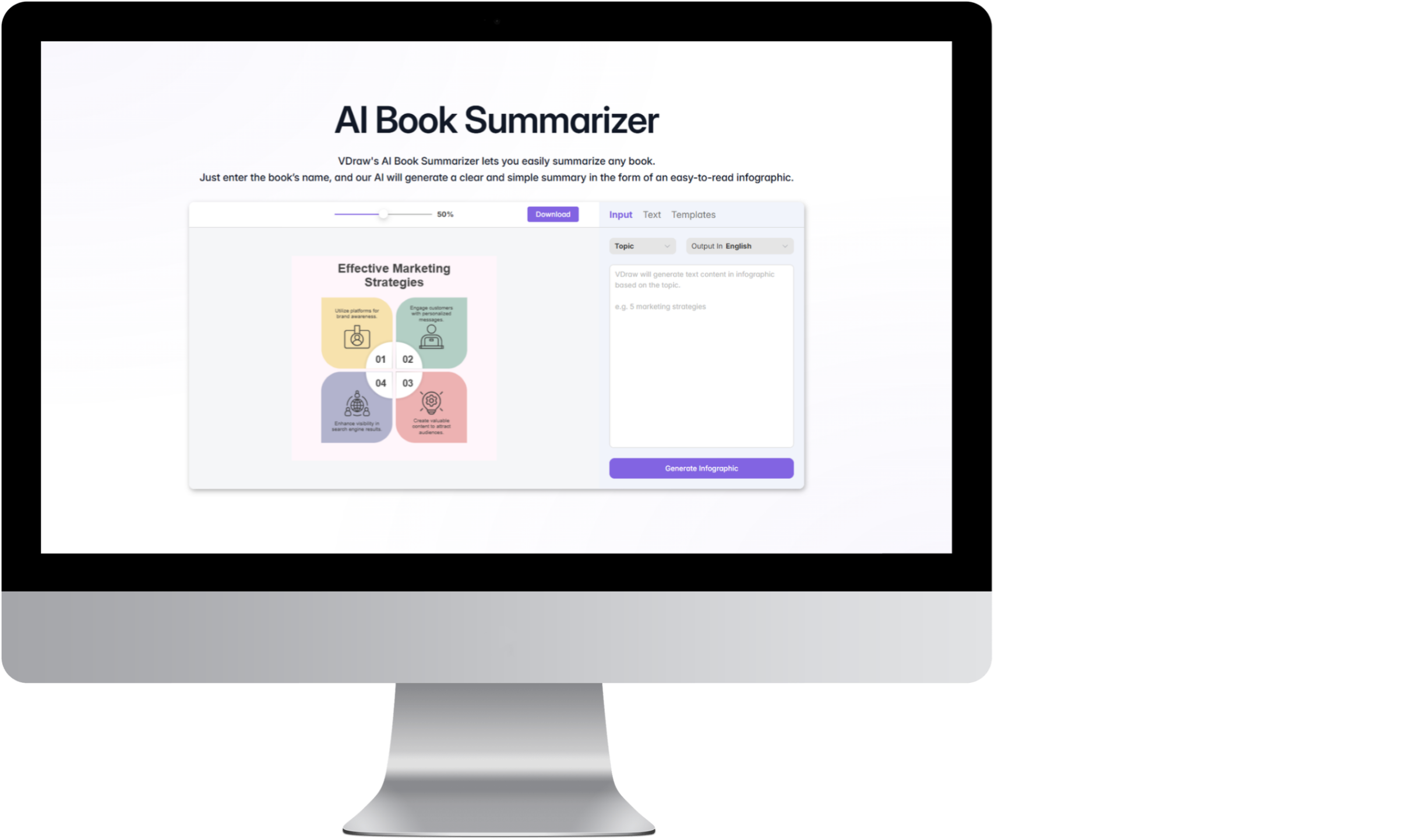 AI Book Summarizer Screenshot - VDraw
