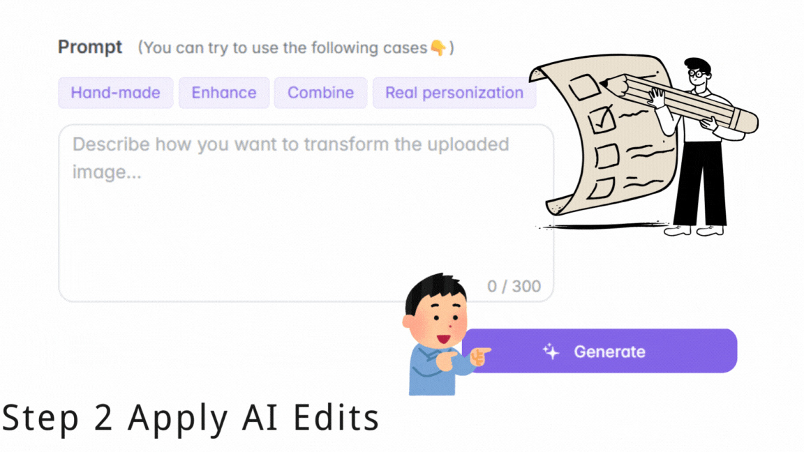 Step 2: Apply AI Edits - VDraw AI