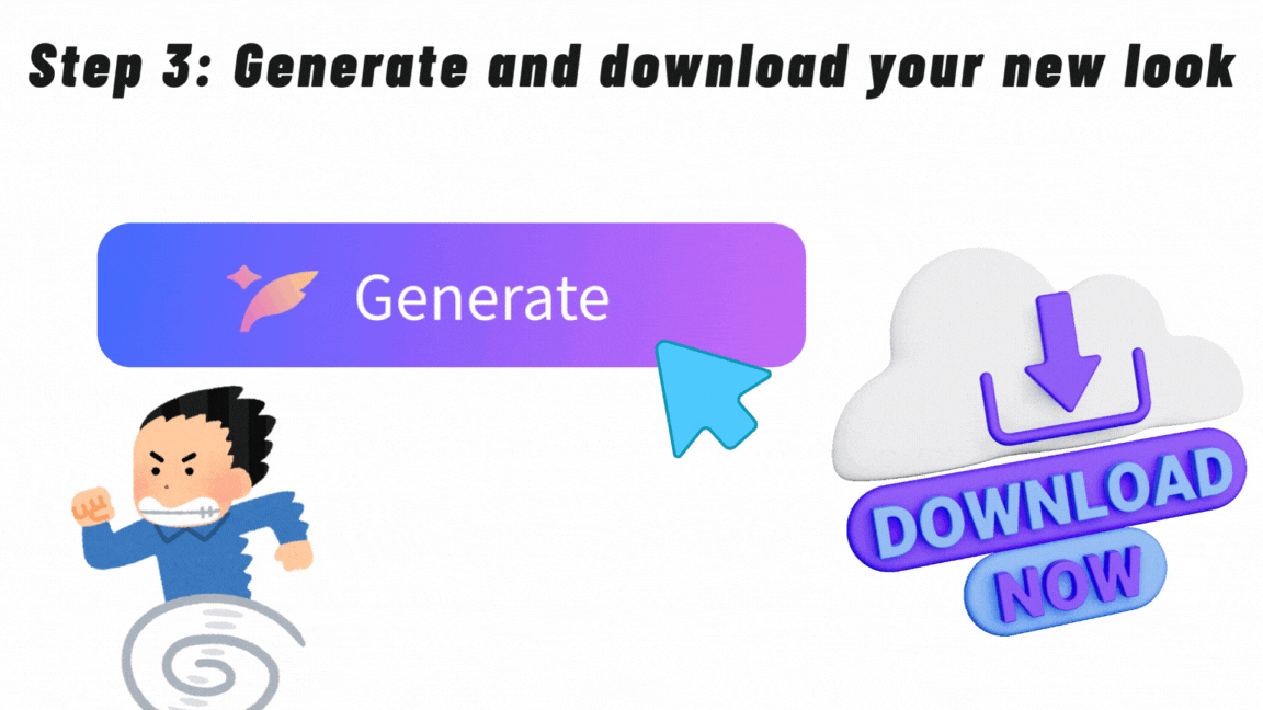 Step 3: Generate and download your new look - VDraw AI