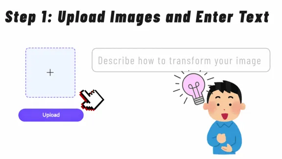 Step 1: Upload Images and Enter Text - VDraw AI