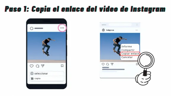 Paso 1: Copia el enlace del video de Instagram - VDraw AI