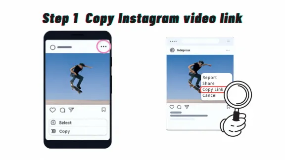 Step 1: Copy Instagram video link - VDraw AI
