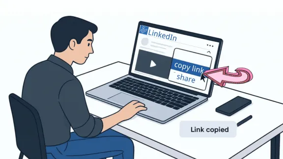 Step 1: Copy the LinkedIn Video Link - VDraw AI