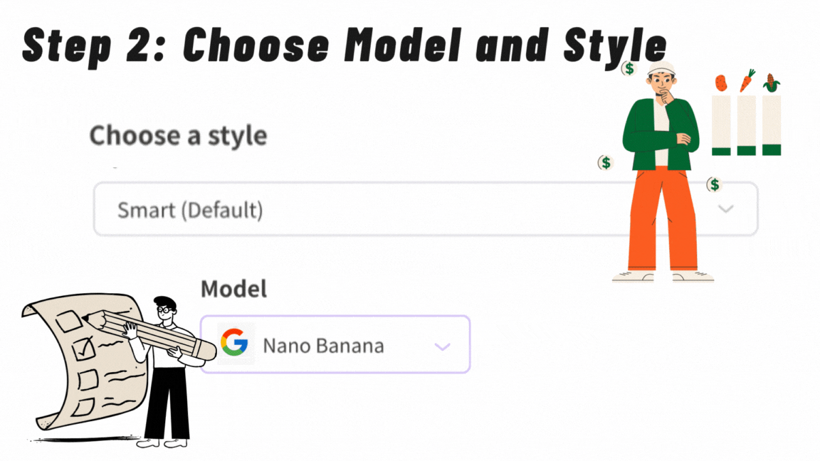 Step 2: Choose Model and Style - VDraw AI